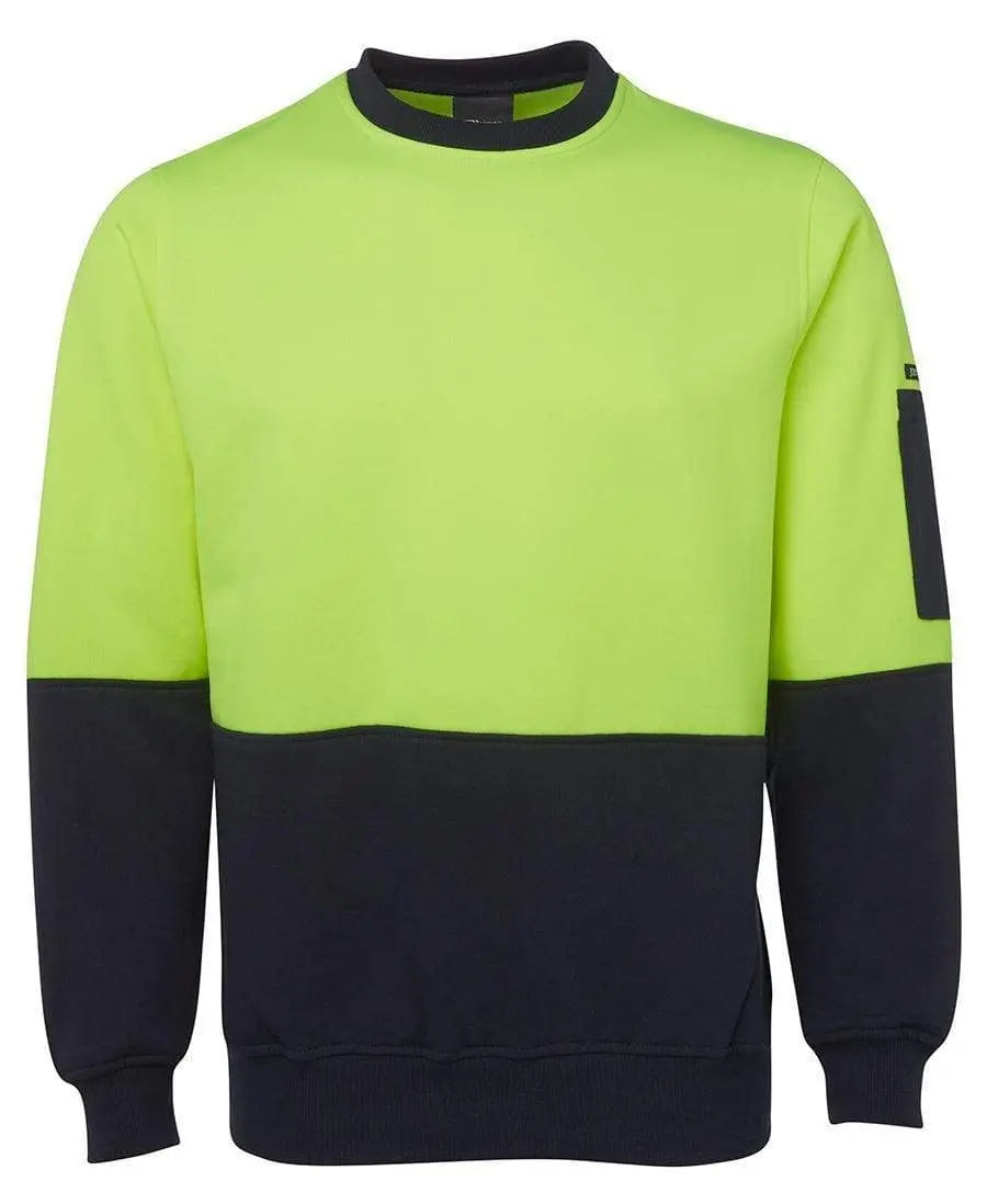 JB'S Hi-Vis Fleecy Crew 6HVCN Metro Workwear.